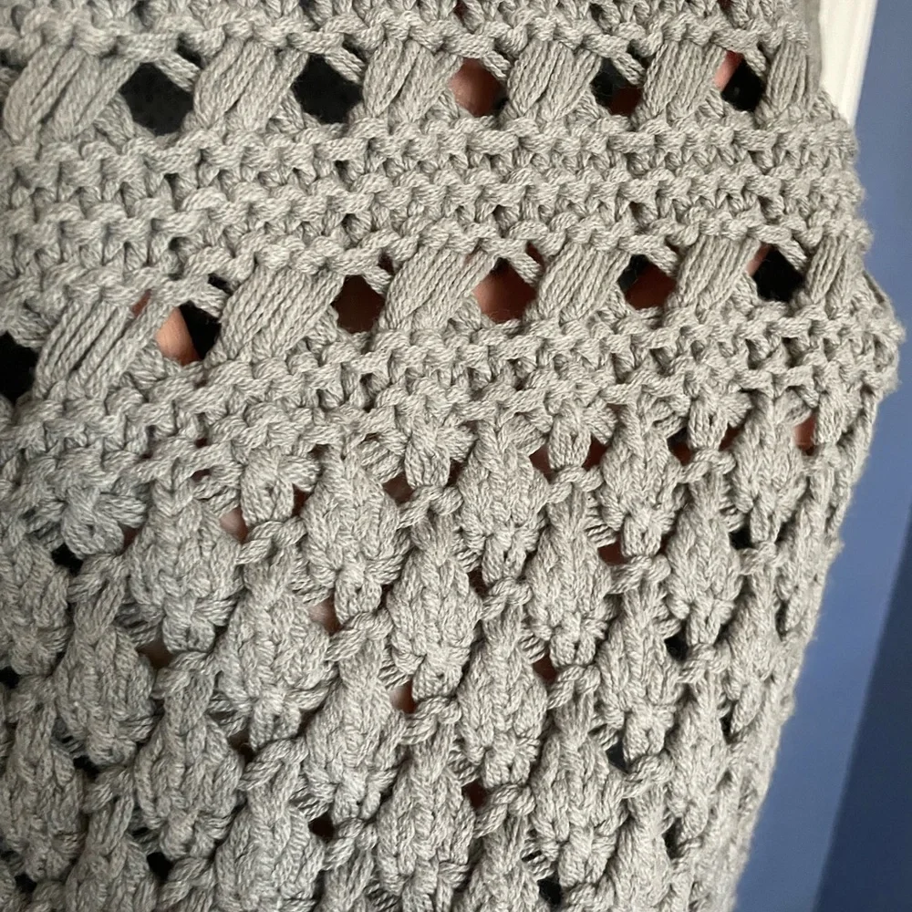 Apt.9 Light Gray Open Stitch Pullover Sweater NWT - Picture 5 of 7